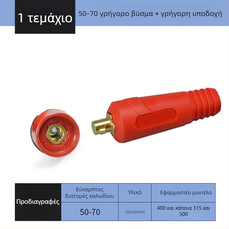 Συνδετήρας καλωδίου συγκόλλησης με γρήγορο βύσμα, ευρωπαϊκού τύπου, για συγκόλληση, μάρκα Hua Xiao — DKJ10-25, DKJ35-50, DKJ50-70