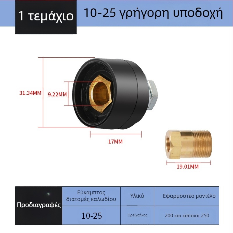 Συνδετήρας καλωδίου συγκόλλησης με γρήγορο βύσμα, ευρωπαϊκού τύπου, για συγκόλληση, μάρκα Hua Xiao — DKJ10-25, DKJ35-50, DKJ50-70