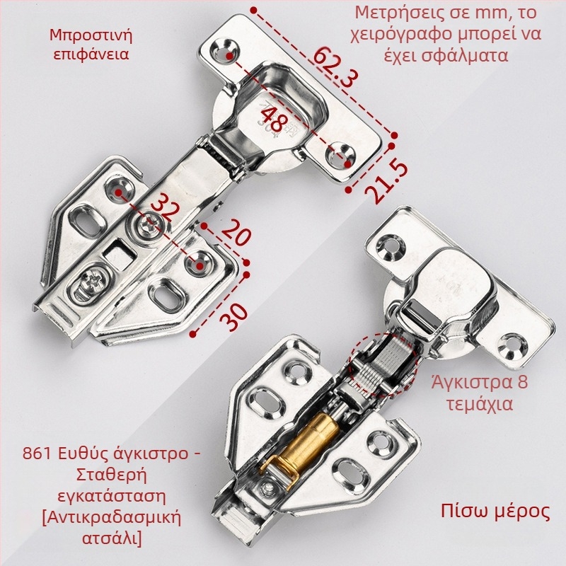 Leyoujia Πλακέτα στερέωσης μεντεσέ για πόρτες ντουλαπιών – Ανοξείδωτο ατσάλι, βουρτσισμένο φινίρισμα