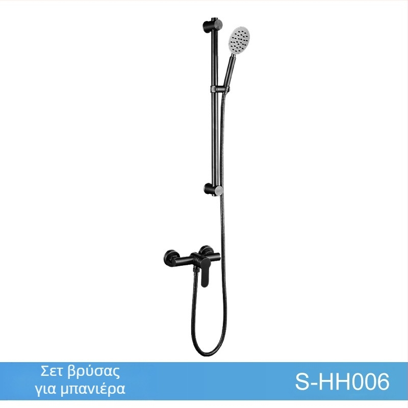 Σετ ντους από ανοξείδωτο χάλυβα, επιτοίχια εγκατάσταση, ανάμεικτος μηχανισμός με κεραμικό βαλβίνας, μοντέλο S-L005