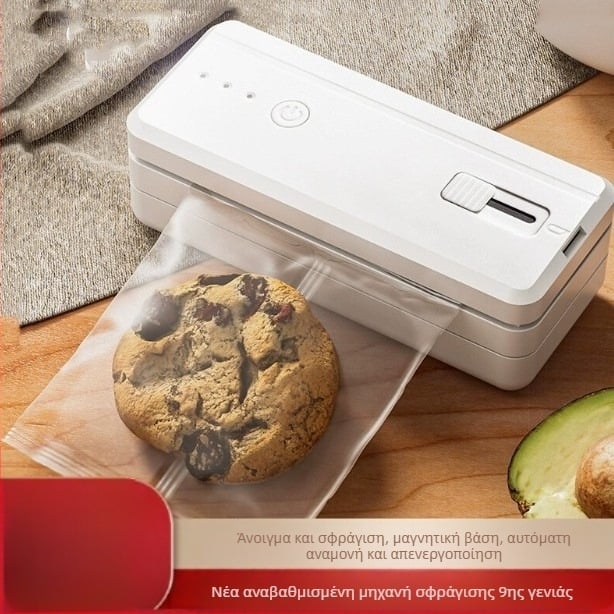 Φορητή μηχανή σφράγισης συσκευασιών τροφίμων, ABS πλαστικό περίβλημα, βάρος 170 g, χωρητικότητα 1001-1500 ml, Μοντέλο: Εννέα Γενιές, Προσαρμόσιμη