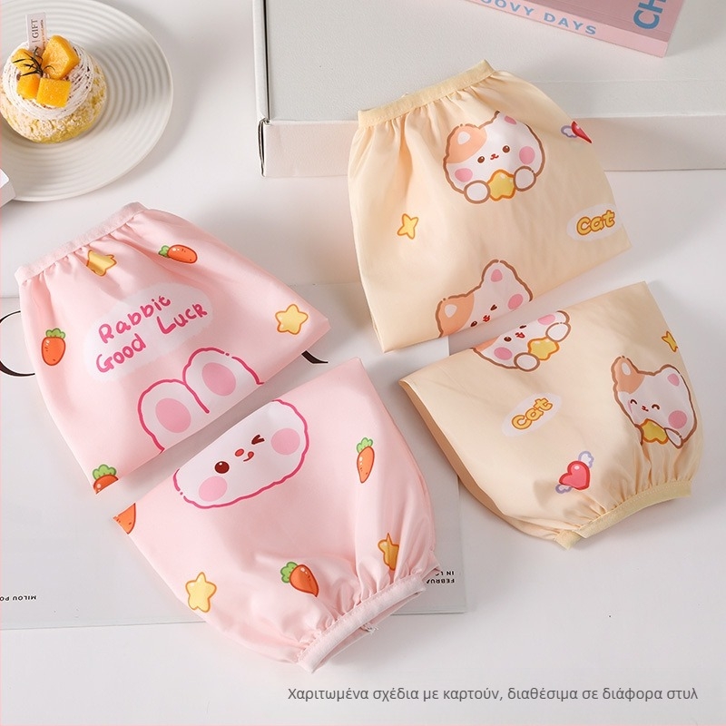 Αδιάβροχες καρτούν μανσέτες κουζίνας για παιδιά – πλενόμενες, ανθεκτικές σε λεκέδες, ηλικίες 3–13 ετών.