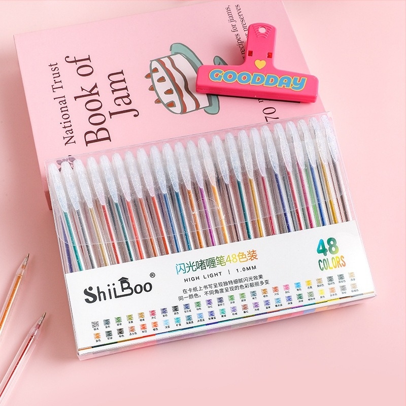 Starlight Glitter Gel Pen - Πλαστικό σώμα, Συσκευασία σε κουτί, Μη Διαγράφιμη