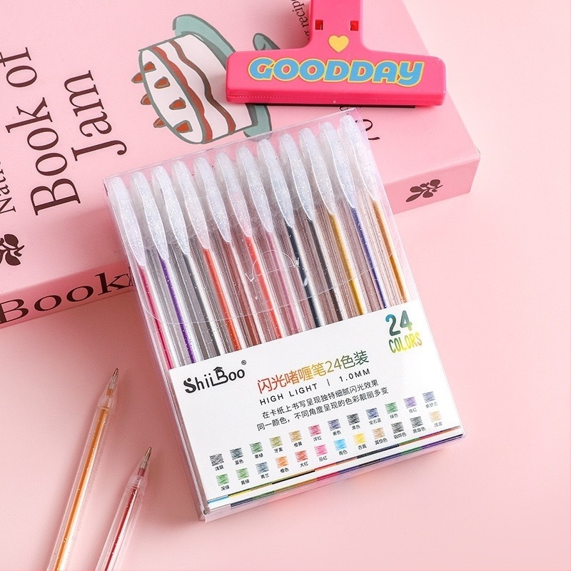 Starlight Glitter Gel Pen - Πλαστικό σώμα, Συσκευασία σε κουτί, Μη Διαγράφιμη