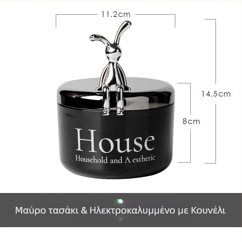 Ανοξείδωτο τασάκι με καπάκι σε μορφή αρκούδας, ανθεκτικό στον άνεμο και τον καπνό, σε στυλ Nordic, κατάλληλο για γραφείο, KTV και μπαρ