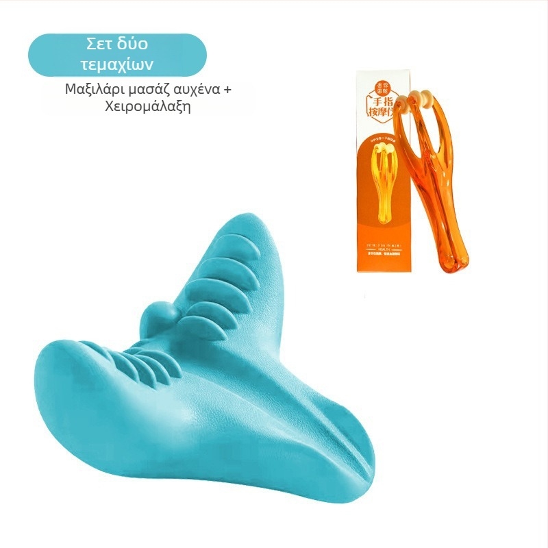 Edripin μαξιλάρι μασάζ αυχένα – PU υλικό, μαξιλάρι αυχένα σε σχήμα D, μασάζ διάτασης λαιμού και πίεση σημείων, φορητό για οικιακή χρήση