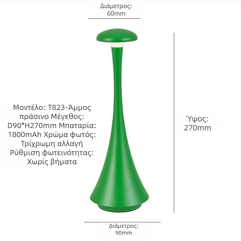 Φωτιστικό περιβάλλοντος για κομοδίνο με μεταλλική βάση, μοντέρνο μινιμαλιστικό στυλ, μοντέλο T823, τάση ≤36V