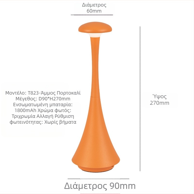 Φωτιστικό περιβάλλοντος για κομοδίνο με μεταλλική βάση, μοντέρνο μινιμαλιστικό στυλ, μοντέλο T823, τάση ≤36V