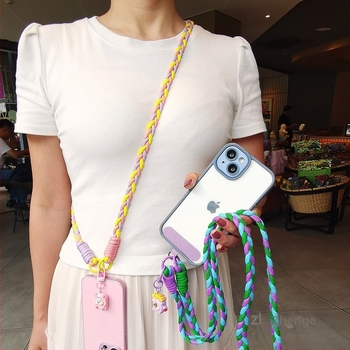 Λουράκι για κινητό με crossbody σχεδίαση από τρία νήματα, χειροποίητο, γυναικείο στυλ, πολυλειτουργικό