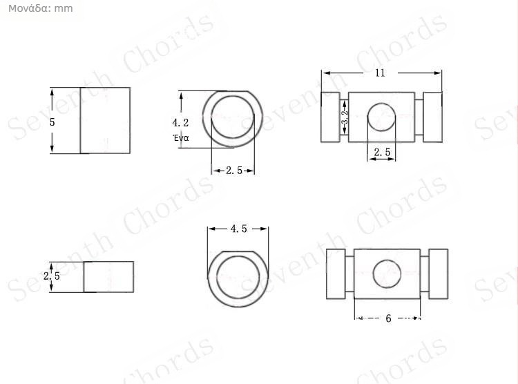 Σετ κλειδώματος και οδηγού χορδών για ηλεκτρική κιθάρα