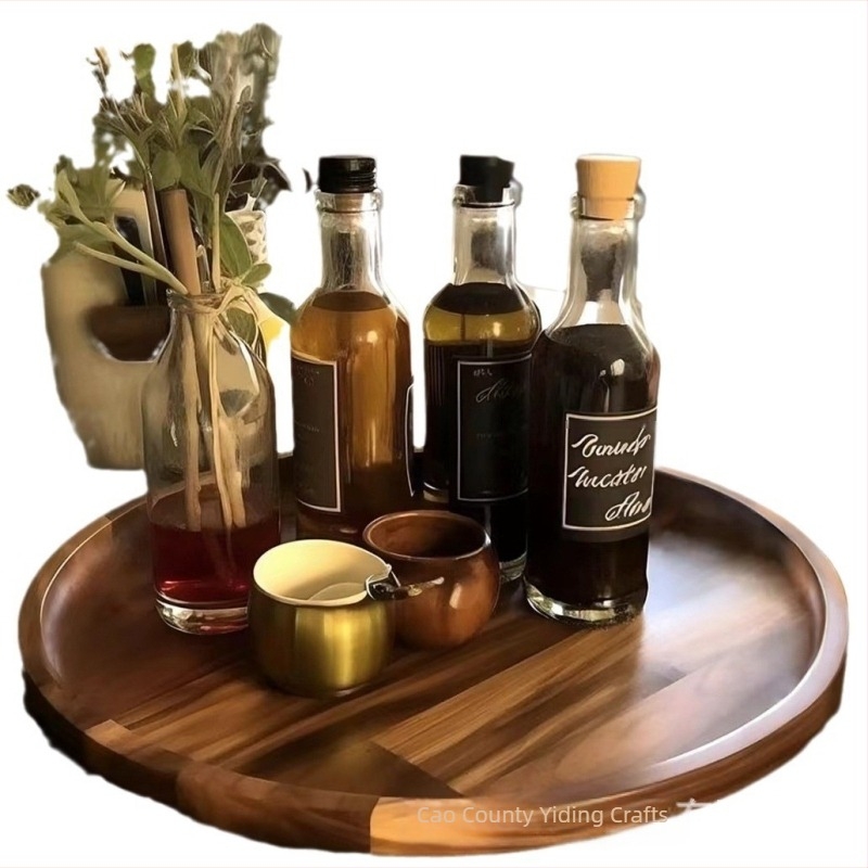 Πιάτο φαγητού σε ιαπωνικό στυλ από ξύλο μαύρης καρυδιάς, μινιμαλιστικό, προσαρμογή με εκτύπωση λογότυπου, κυκλοφόρησε το 2023.