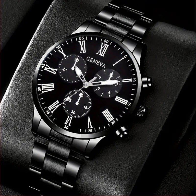 Rclock Ανδρικό ρολόι Quartz με ατσάλινο λουρί, GL68 μηχανισμός, μεταλλική κάσα, στρογγυλός καντράν