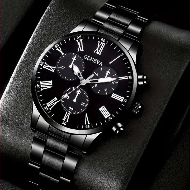 Rclock Ανδρικό ρολόι Quartz με ατσάλινο λουρί, GL68 μηχανισμός, μεταλλική κάσα, στρογγυλός καντράν