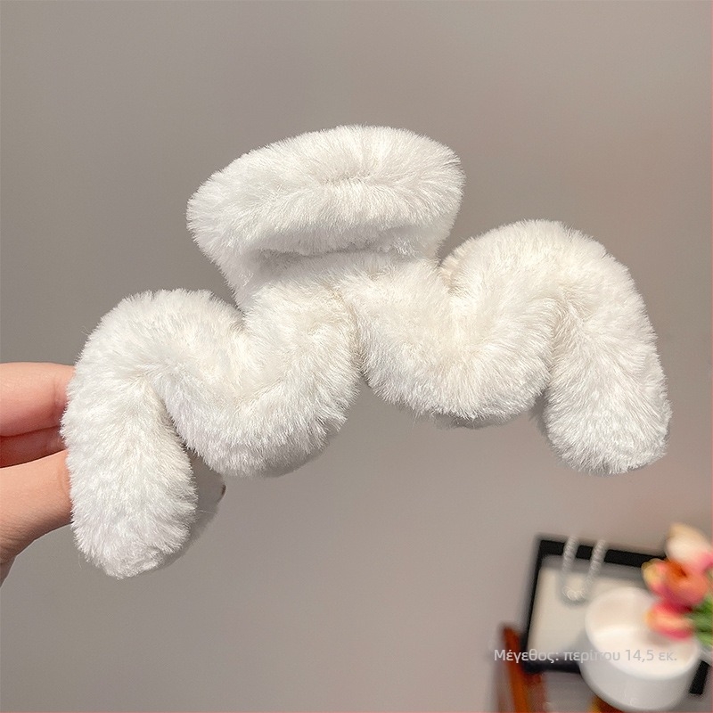 Κλιπ μαλλιών από plush, γκριπερ στυλ, χειροποίητο (Υλικό: plush; Στυλ: γκριπερ; Κατατάξεις: γκριπερ κλιπ; Κατηγορία: αξεσουάρ μαλλιών)