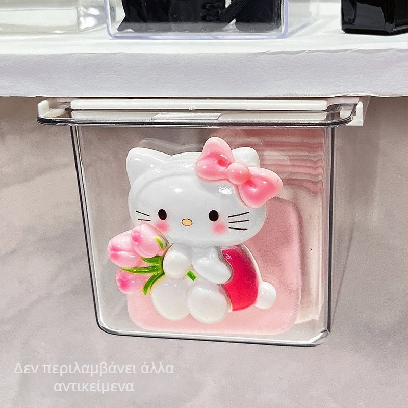 Κιβώτιο αποθήκευσης με συρτάρι κάτω από τον καθρέφτη – γλυκό καρτούν μπάνιου, πλαστικό, προστασία από σκόνη