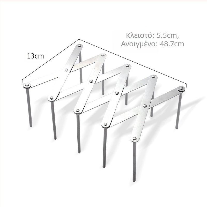 Ράφι από ανοξείδωτο χάλυβα για κατσαρόλες και καπάκια — φορητό, αναδιπλούμενο, πολυλειτουργικό, χωρίς εγκατάσταση, για κουζίνα και εστιατόριο