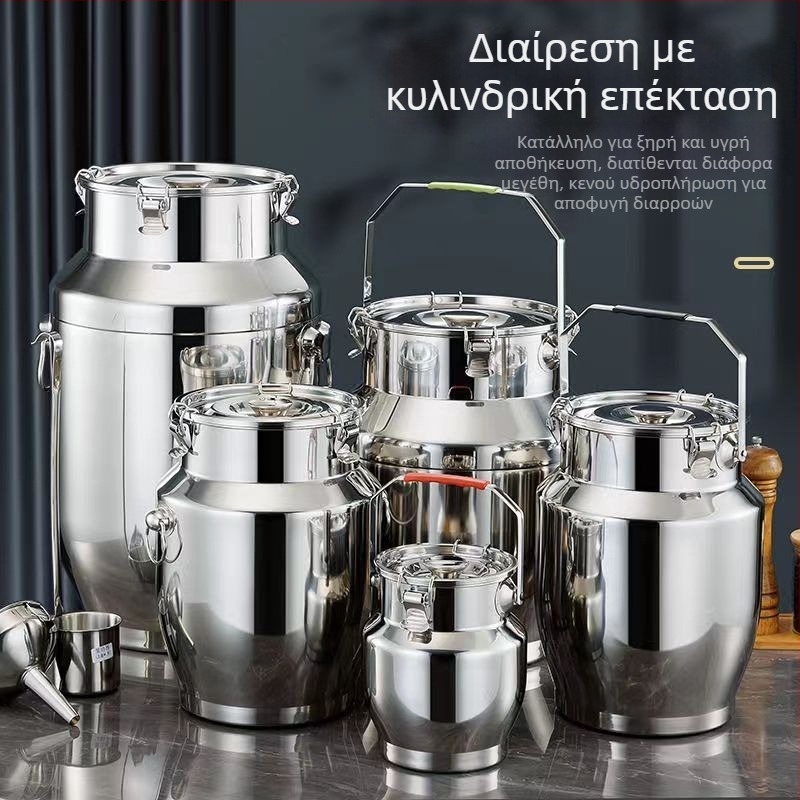 Ανοξείδωτος στεγανοποιημένος δοχέας με παχύτερους τοίχους, κορεατικό στυλ, χωρητικότητα 3,1–4 λίτρα