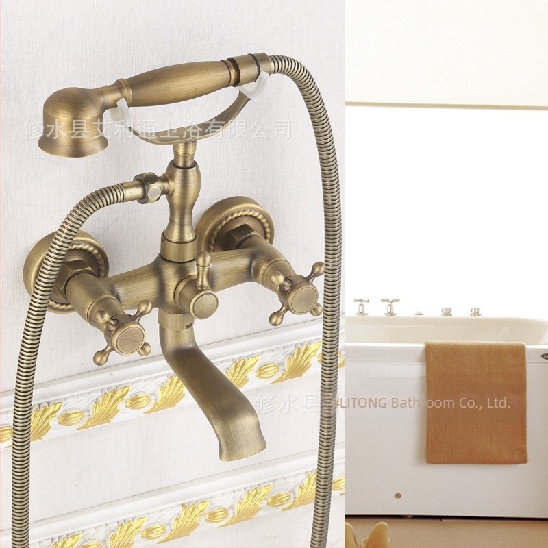 Yaopeng σετ ντους από χαλκό, επιτοίχιο, στρογγυλό σχήμα, με επίστρωση κενού, λειτουργίες: ψεκασμός, μασάζ, βροχή