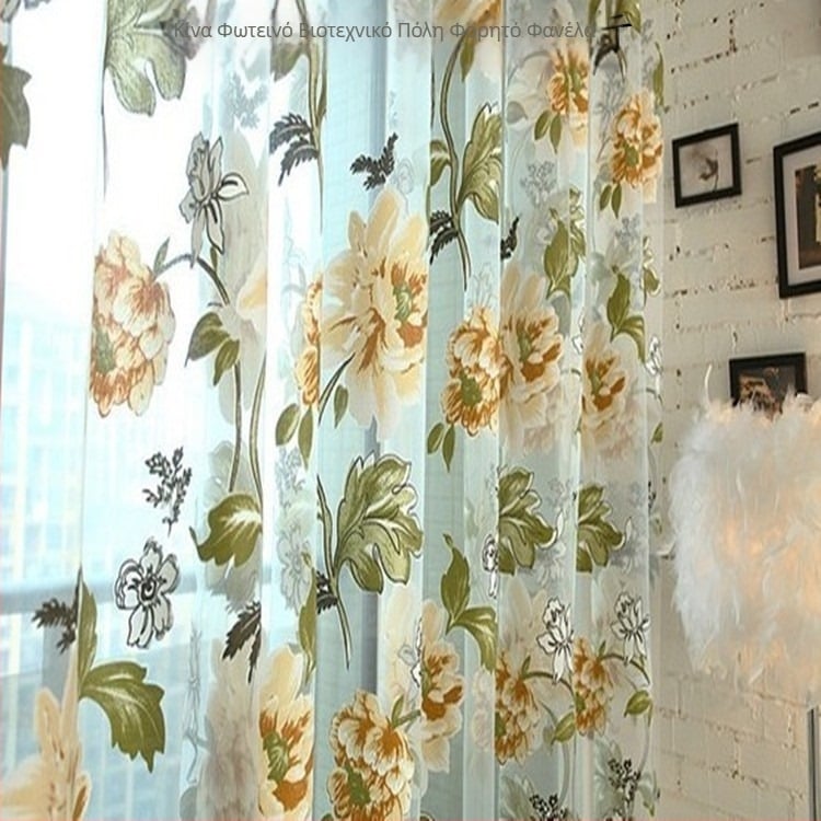 Βαμβακές γάζες κουρτίνες, ύφασμα: 90% βαμβάκι, βάρος 115 g/m², διαπερατότητα φωτός, κατάλληλες για σαλόνι, υπνοδωμάτιο, μπαλκόνι, αγροτικό στυλ