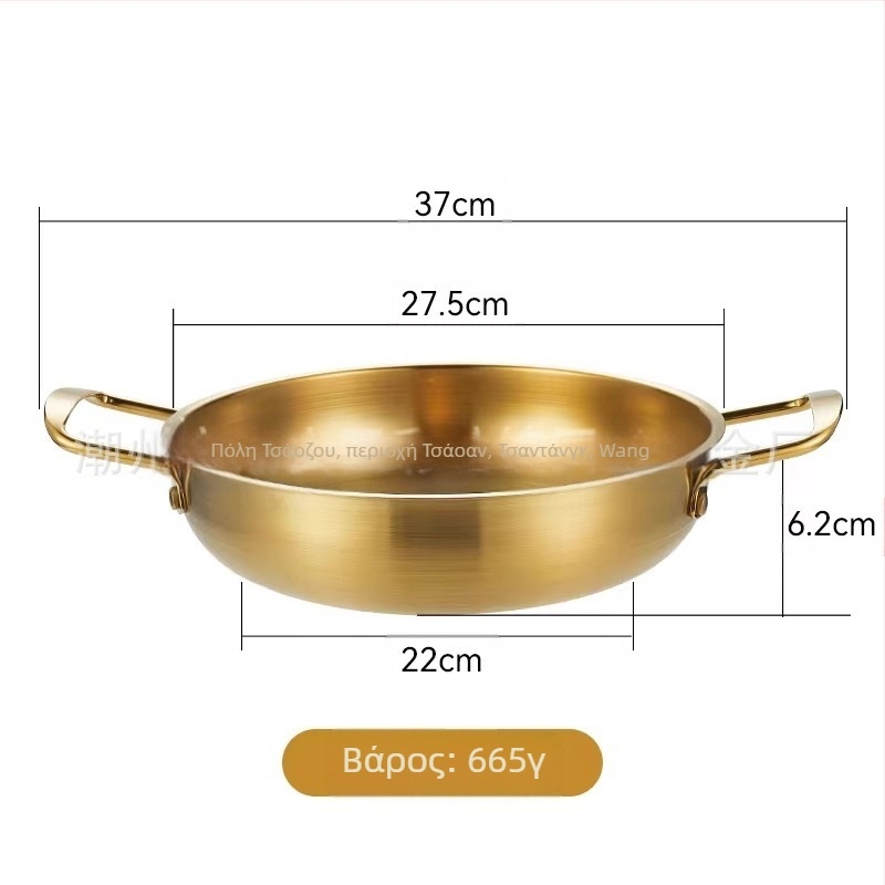 Κορεατικού στυλ κατσαρόλα από ανοξείδωτο ατσάλι με παχύτερους τοίχους, για νούντλ, οικιακή χρήση, μη ηλεκτρική, συμβατή με γενική εστία