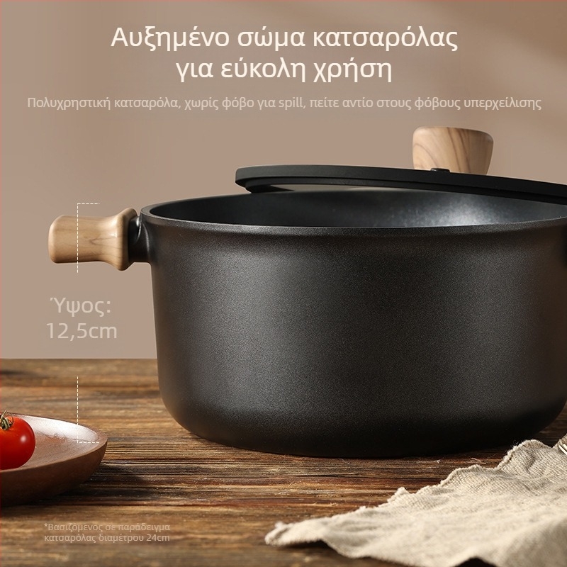 Κατσαρόλα σούπας με διπλά χερούλια, μη κολλητική, μοντέλο 985, χωρητικότητα 2.1–3 λίτρα, υλικό: μεταξωτό λουλούδι