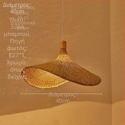 Κρεμαστός πολυέλαιος τύπου καλωδίου; σώμα από μπαμπού; αμπαζούρ από μπαμπού; LED φωτισμός; 220V