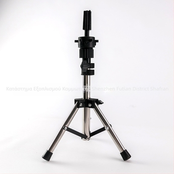 Κεφαλή πρακτικής κομμωτικής με τρίγωνική στήριξη, ανοξείδωτη κατασκευή, μοντέλο D002, βάση δαπέδου