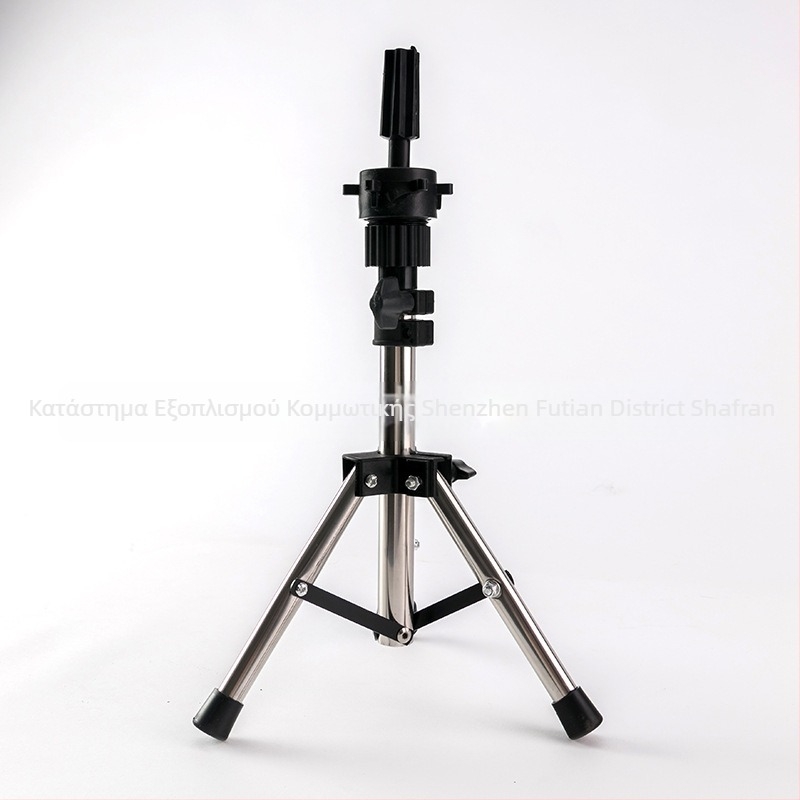 Κεφαλή πρακτικής κομμωτικής με τρίγωνική στήριξη, ανοξείδωτη κατασκευή, μοντέλο D002, βάση δαπέδου