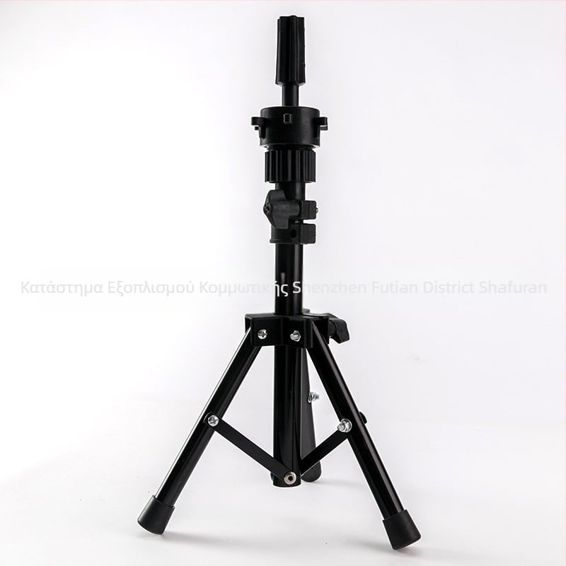 Κεφαλή πρακτικής κομμωτικής με τρίγωνική στήριξη, ανοξείδωτη κατασκευή, μοντέλο D002, βάση δαπέδου