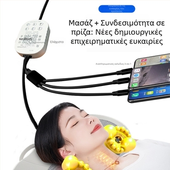 Μασάζ μαξιλάρι σε σχήμα μήλου με 6+ κεφαλές για τον αυχένα, πλάτη, μέση, γοφούς και πόδια, 3η ταχύτητα, μηχανικό μασάζ