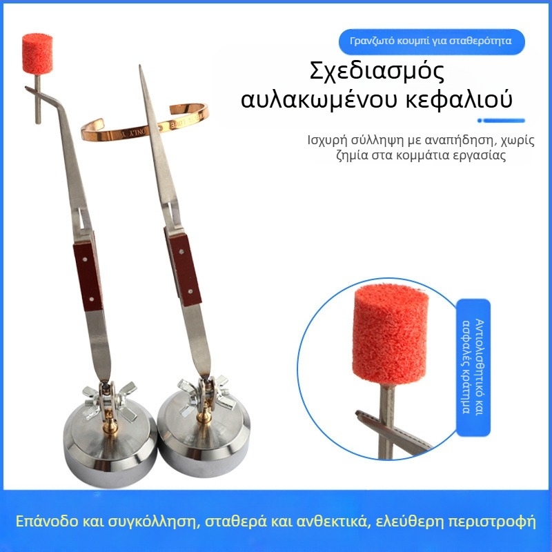 Πανταχρηστικός σφιγκτήρας συγκόλλησης, επιτραπέζια γωνιώδης κατασκευή, αντίστροφος κλιπ, με ευθείες και καμπύλες σιαγόνες, αντιολισθητικά δόντια