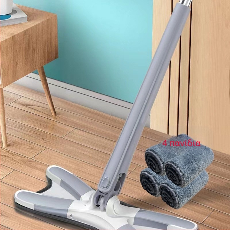 Σφουγγαρίστρα επίπεδη με κλιπ τύπου πεταλούδα — χωρίς χρήση χεριών, αναδιπλούμενη, για υγρή και ξηρή χρήση