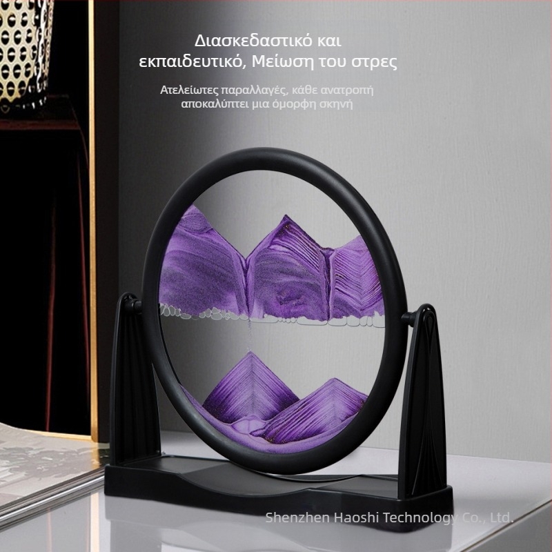 Γυάλινο έργο τέχνης με ροή άμμου για σαλόνι, 3D δυναμικό σχέδιο σε γεωμετρικό στυλ (Υλικό: Γυαλί; Διαδικασία κατασκευής: Λείανση; Επιφάνεια: Γυάλισμα; Κρεμαστό: Διακοσμητικό; Στυλ: Γεωμετρία)