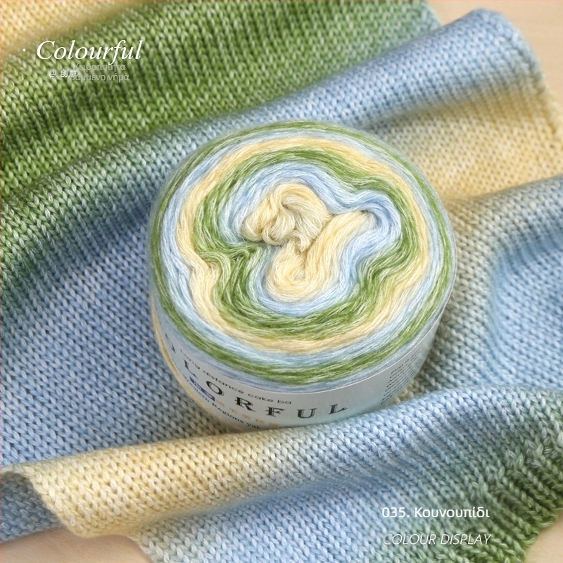 Μπάλα μαλλιού με Gradient βαφή για χειροποίητο πλέξιμο – Spray-spun, μεσαίο πάχος