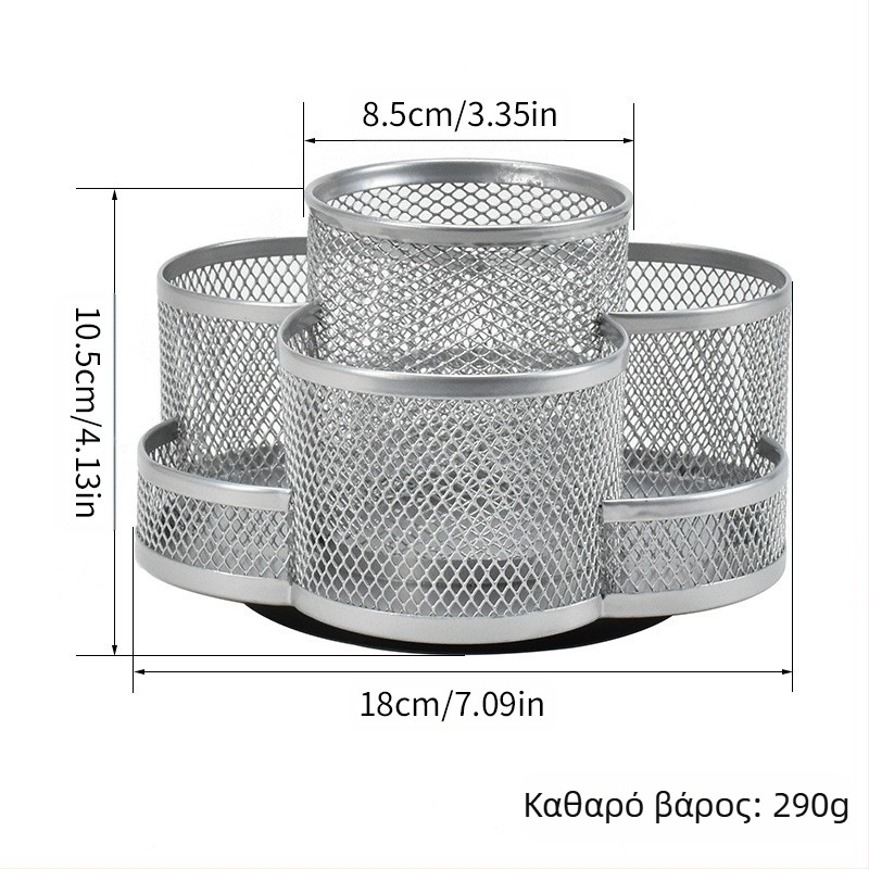 Μεταλλικός περιστρεφόμενος θήκη στυλό κυκλικού σχήματος, μοντέλο 02, 360° περιστροφή, δυνατότητα εκτύπωσης λογοτύπου