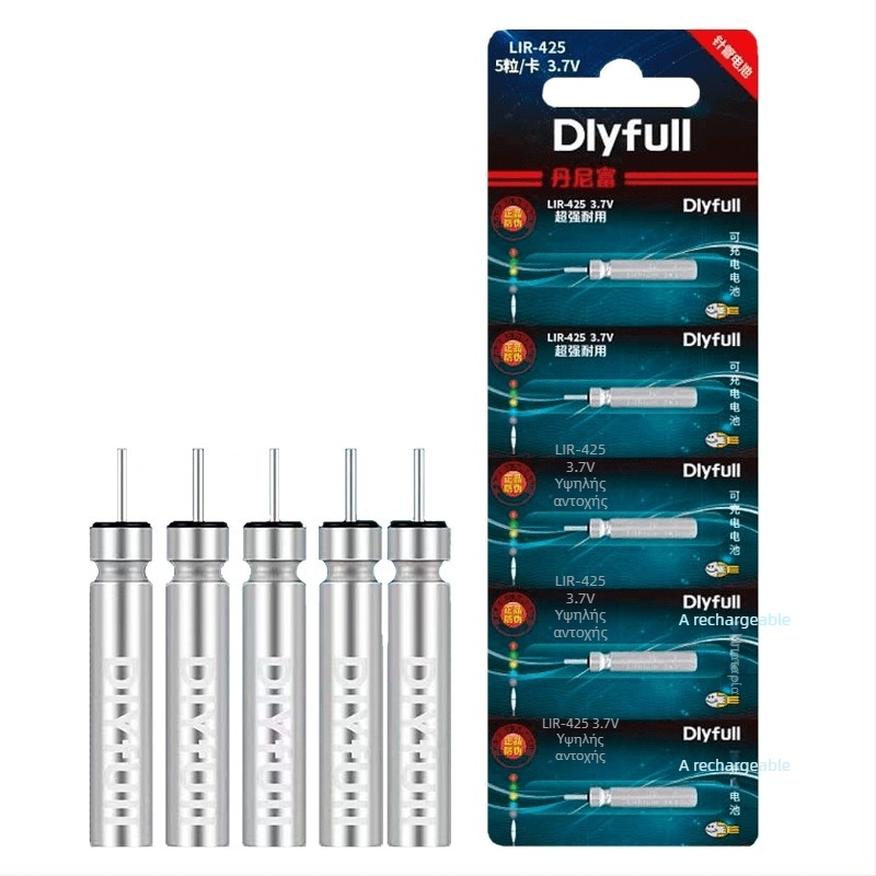 Danny Fu Σετ Επαναφορτιζόμενης Μπαταρίας LIR425 και Φορτιστή για Νυχτερινό Ψάρεμα με Λαμπερή Ηλεκτρονική Πλωτή