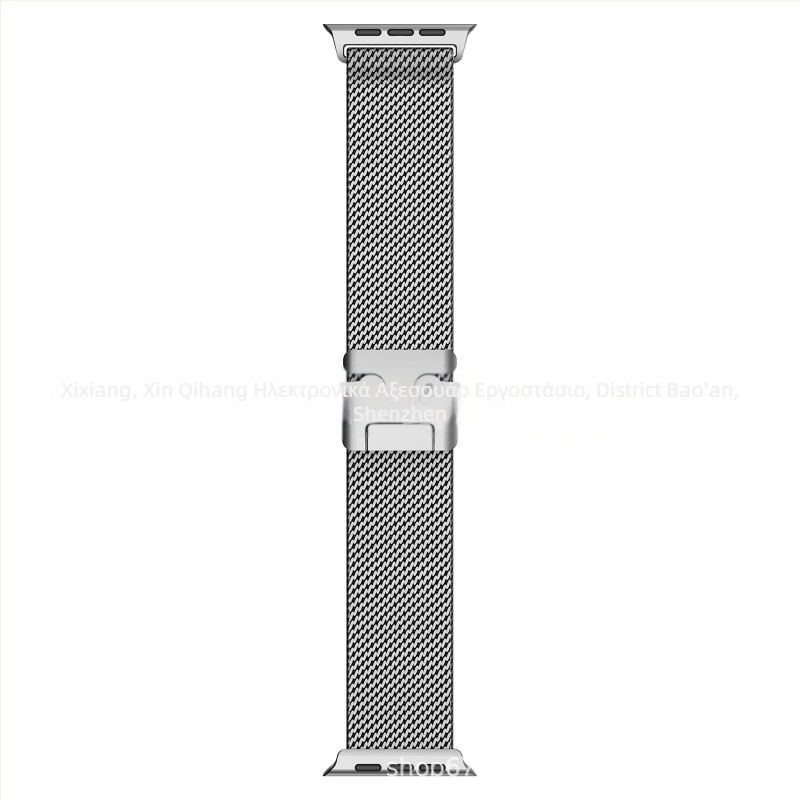 Xin qihang Μεταλλική μιλανέζικη ζώνη για Apple Watch Ultra 2 με μαγνητικό κούμπωμα και κουμπί αλεξίπτωτου