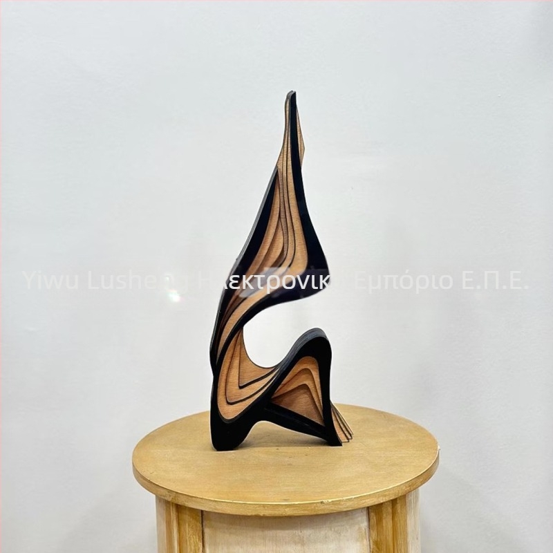 Ξύλινες 3D καμπύλες διακοσμητικές φιγούρες για οικιακή διακόσμηση, μη κανονικού σχήματος έργο τέχνης (Υλικό: Poplar; Κωδικός προϊόντος: Curve art ornaments; Κατηγορία: Διακοσμητικά; Τύπος υλικού: Ξύλο)
