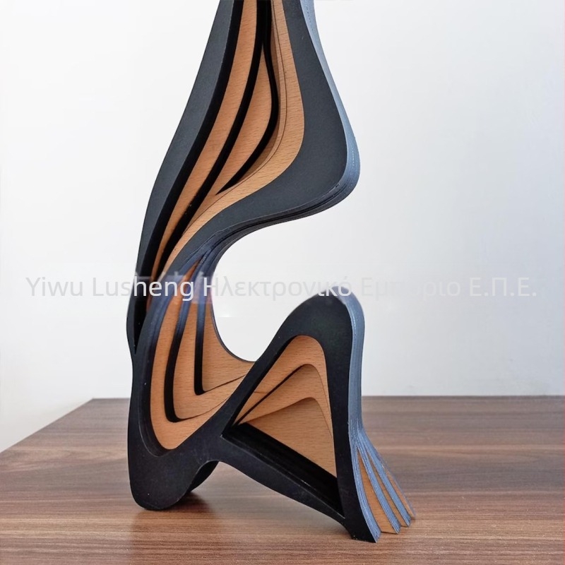Ξύλινες 3D καμπύλες διακοσμητικές φιγούρες για οικιακή διακόσμηση, μη κανονικού σχήματος έργο τέχνης (Υλικό: Poplar; Κωδικός προϊόντος: Curve art ornaments; Κατηγορία: Διακοσμητικά; Τύπος υλικού: Ξύλο)