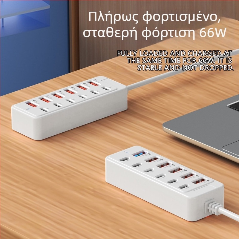12-θύρες USB hub επέκτασης με θύρες USB-C και USB-A για μεταφορά δεδομένων σε docking station