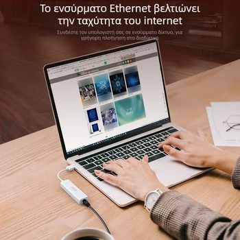 Acer Type-C μετατροπέας Ethernet με USB Hub HY41-T41, USB 2.0, 100 Mbps, διαχωριστής 1–4