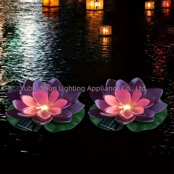 Φωτιστικό λωτού με ηλιακή ενέργεια, φτιαγμένο σε σχήμα λουλουδιού, LED λαμπτήρας που επιπλέει στο νερό για εξωτερικούς κήπους και λίμνες, διακόπτης επαγωγής, 1.2V, διάρκεια λειτουργίας 6–12 ωρών