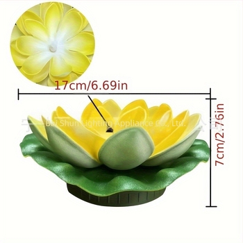 Φωτιστικό λωτού με ηλιακή ενέργεια, φτιαγμένο σε σχήμα λουλουδιού, LED λαμπτήρας που επιπλέει στο νερό για εξωτερικούς κήπους και λίμνες, διακόπτης επαγωγής, 1.2V, διάρκεια λειτουργίας 6–12 ωρών