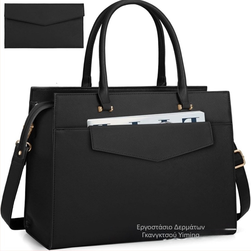 Τσαντάκι φορητού υπολογιστή από PVC, αδιάβροχο και ανθεκτικό στη φθορά, με φερμουάρ, σκληρή λαβή, Χειμώνας 2023