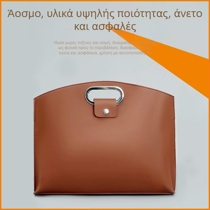 Τσάντα φορητού υπολογιστή από PVC δέρμα, αδιάβροχη και επεκτάσιμη χωρητικότητα, εσωτερικό από σουέν και φιλμ κατά των γρατζουνιών για τα κουμπιά