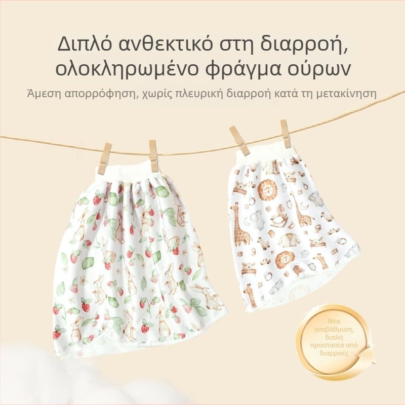 Φούστα πάνας για μωρά – Αδιάβροχη, Πλενόμενη, Αναπνεύον Terry ύφασμα, για 1–3 ετών (Happy Flute SMT2157)
