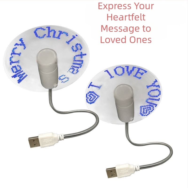 Ανεμιστήρας USB με ρολόι πραγματικού χρόνου και απεικόνιση θερμοκρασίας, LED φωτιζόμενη οθόνη με χαρακτήρες, λειτουργία με κουμπί.