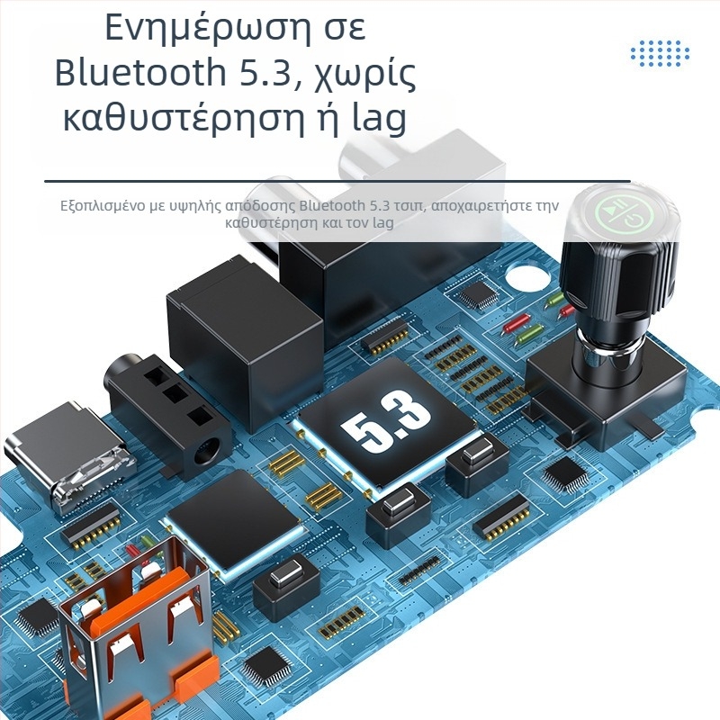 C36 Bluetooth 5.3 δέκτης με ψηφιακή οθόνη, διεπαφές RCA, οπτικό fiber, coaxial, USB και AUX; Υποστήριξη MP3 από USB δίσκο; Plug and Play; εμβέλεια 10 m