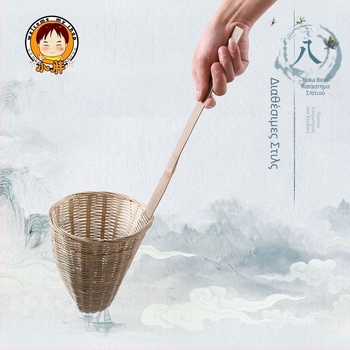 Χειροποίητο μπαμπού κουζίνας σουρωτήρι με καλάθι για νούντλες και κουτάλι για πούδρα ρυζιού – Προέλευση: Chaozhou, Κατηγορία: Μαγειρική Σουρωτήρας