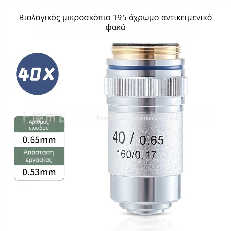 NISHAI αχρωματικός αντικειμενικός φακός μικροσκοπίου — σετ 4x/10x/20x/40x/60x; εφαρμογές: βιολογία, χημεία, έρευνα